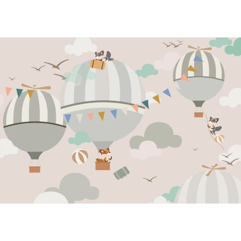 Papier peint panoramique Enfants - Montgolfières - 325 cm x 224 cm
