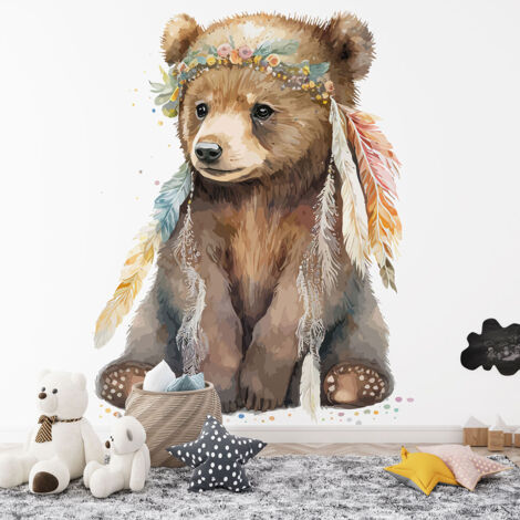 Papier peint panoramique Enfants - Ours Indien - 130 cm x 84 cm