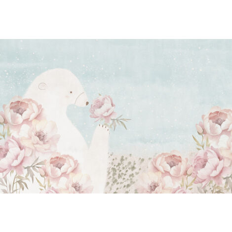 Papier peint panoramique Enfants - Ours Polaire - 130 cm x 87 cm