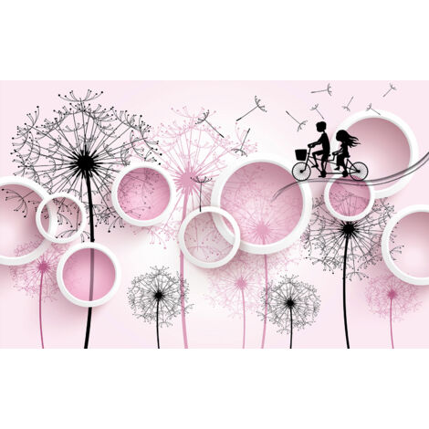 Papier peint panoramique Enfants - Pissenlits Effet 3D - 130 cm x 81 cm