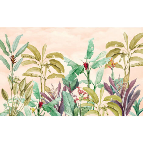 Papier peint panoramique Enfants - Plantes Tropicales - 130 cm x 80 cm