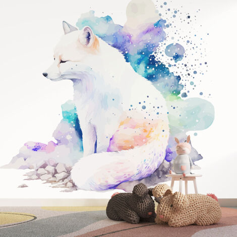 Papier peint panoramique Enfants - Renard polaire - 130 cm x 84 cm