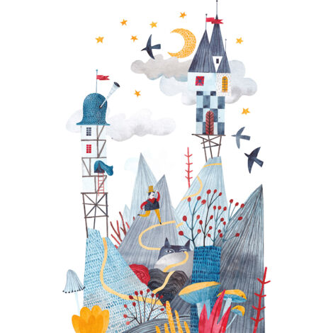 Papier peint panoramique Enfants - Village - 390 cm x 552 cm