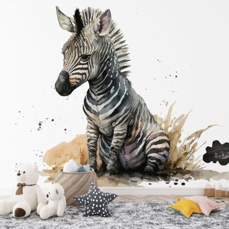 Papier peint panoramique Enfants - Zèbre - 130 cm x 84 cm