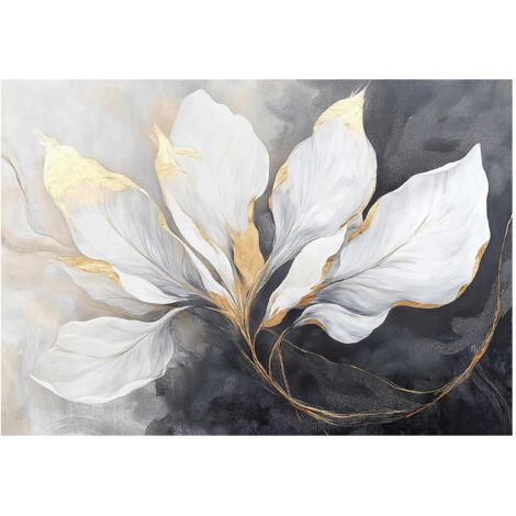 Papier peint panoramique feuilles béton doré loft intissé 200x140 cm mural salon chambre déco murale
