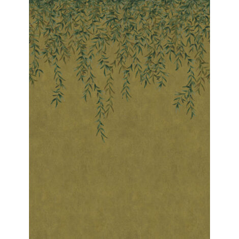 papier peint panoramique feuilles jaune ocre - Sanders & Sanders
