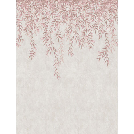 papier peint panoramique feuilles rose et beige  - Sanders & Sanders