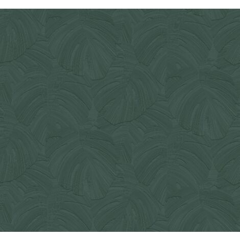 papier peint panoramique feuilles tropicales vert foncé  - Origin Wallcoverings