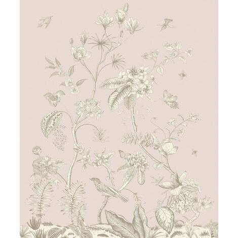 papier peint panoramique fleurs beige  - Sanders & Sanders