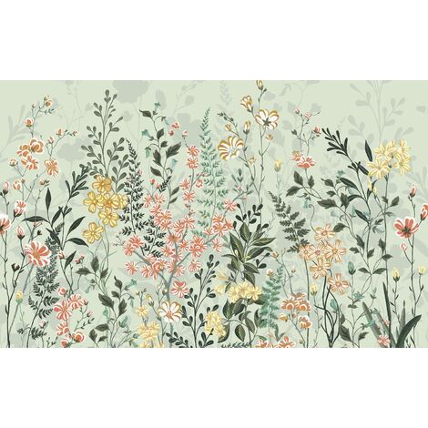 papier peint panoramique fleurs multicolore  - Komar
