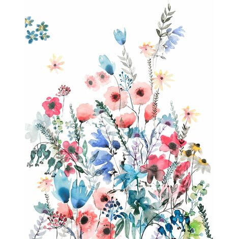 papier peint panoramique fleurs multicolore  - Komar