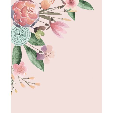 papier peint panoramique fleurs rose  - Komar