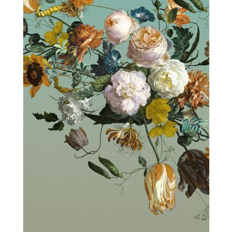 papier peint panoramique fleurs vintage multicolore  - Komar