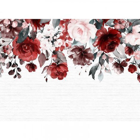 Papier peint panoramique floral pour chambre Tapisserie panoramique idéale pour salon Papier peint panoramique nature motif floral