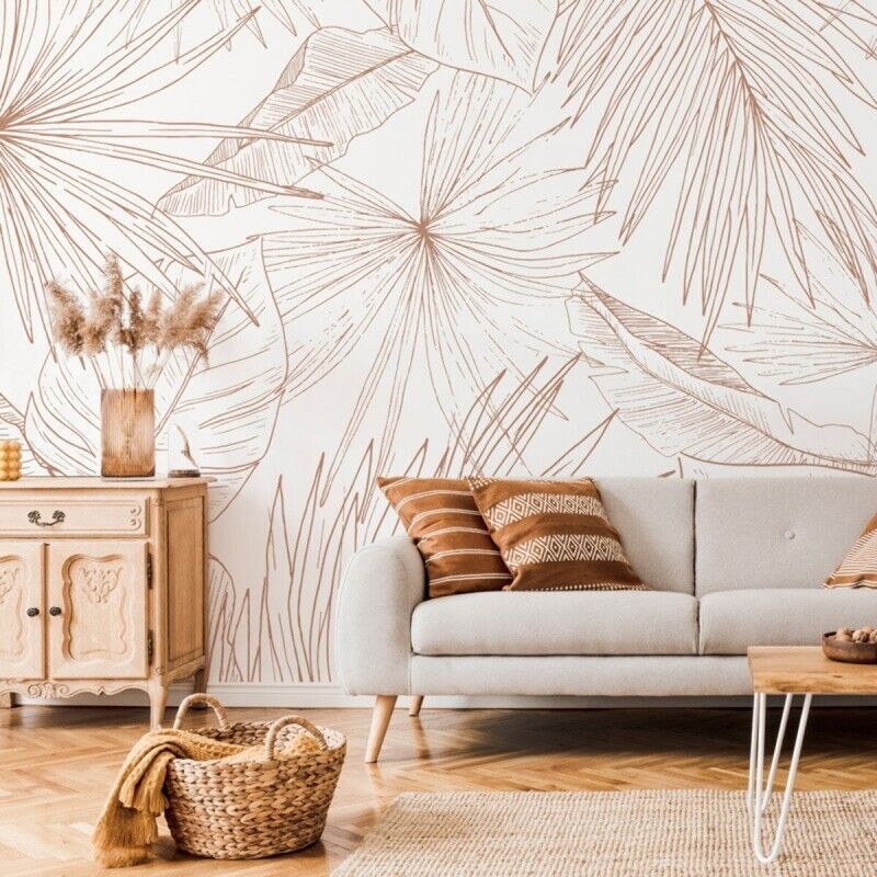 99déco - Papier Peint Panoramique Floral Terracotta - 99DECO - L336xH270cm