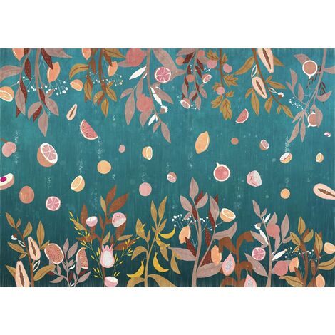 papier peint panoramique fruit bleu et rose  - Komar