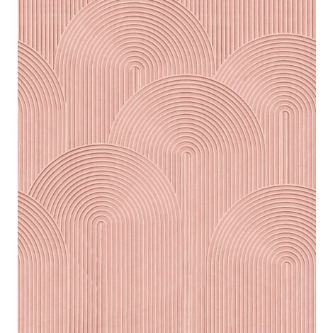 papier peint panoramique graphique 3D rose  - Origin Wallcoverings
