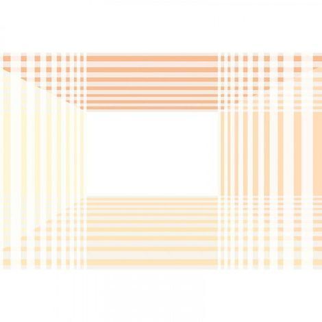 Papier peint panoramique graphique rose & abricot Tapisserie panoramique graphique pour cuisine Papier peint panoramique couloir géométrique