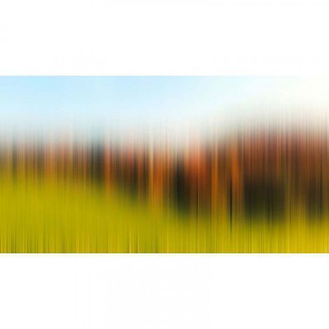 Papier peint panoramique graphique vert, orange & bleu Tapisserie panoramique abstraite idéale cuisine Papier peint panoramique moderne idéal salon