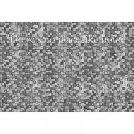 Papier peint panoramique gris mosaïque pour salon Tapisserie panoramique style industriel moderne Papier peint panoramique brique pour cuisine