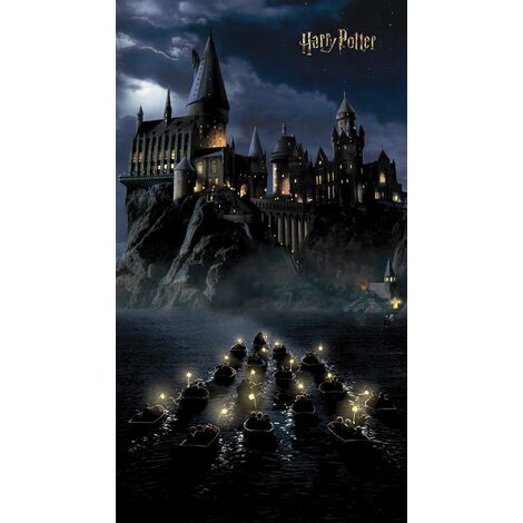papier peint panoramique Harry Potter Poudlard noir et bleu foncé  - Sanders & Sanders