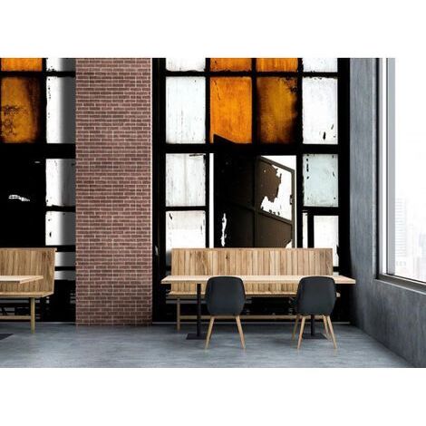 Papier peint panoramique idéal pour chambre Tapisserie panoramique originale effet industriel Papier peint panoramique urbain pour bureau