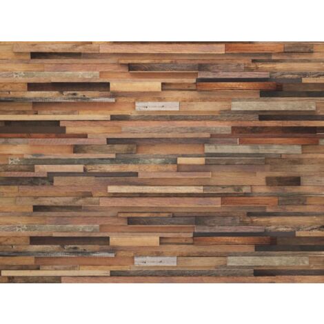 papier peint panoramique imitation bois beige, marron et gris  - Sanders & Sanders
