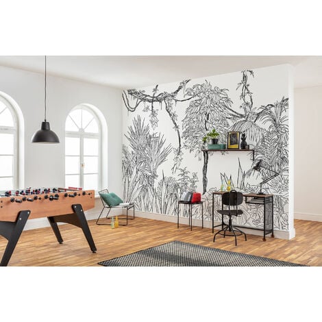 Papier peint panoramique intissée de Komar - Blanca - Taille: 400 x 280 cm - noir, blanc