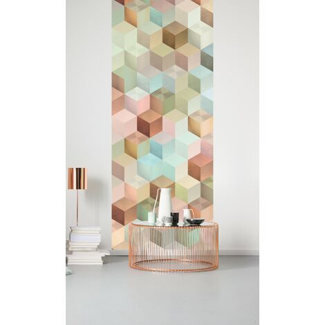 Papier peint panoramique intissée de Komar - Cubes Panel - Taille: 100 x 250 cm - coloré