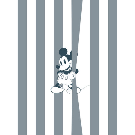 Papier peint panoramique intissée de Komar - Mickey Offbeat - Taille: 200 x 250 cm - gris
