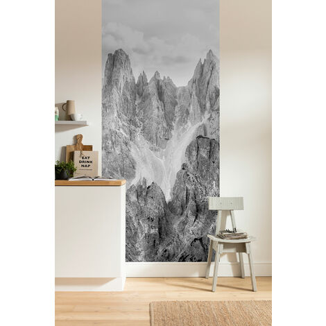 Papier peint panoramique intissée de Komar - Peaks Panel - Taille: 100 x 250 cm - gris