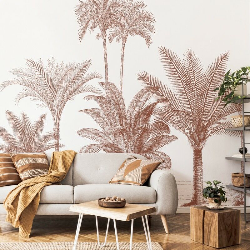 99déco - Papier Peint Panoramique Jungle Rouge- 99DECO - L240xH270cm