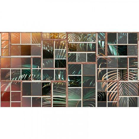 Papier peint panoramique jungle salle de bain Tapisserie panoramique tropicale moderne Papier peint panoramique feuille doré & vert
