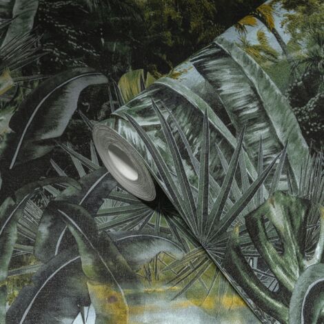 Papier peint panoramique jungle Tapisserie jungle Tropicale et exotique Papier peint intissé et embossé Idéal pour salon