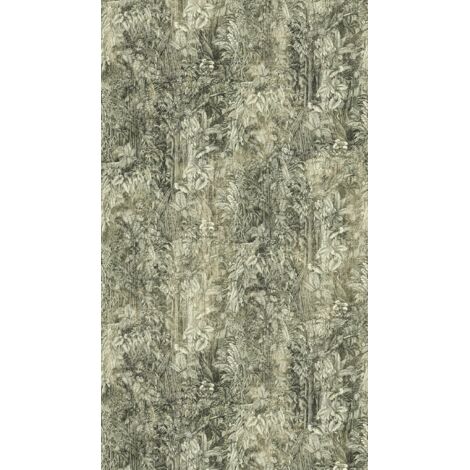 papier peint panoramique jungle vert et gris - Livingwalls