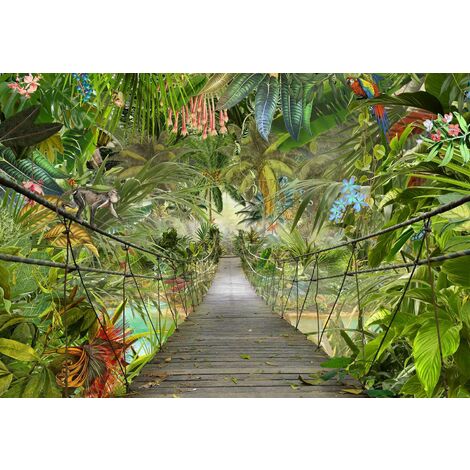 papier peint panoramique jungle vert - Komar