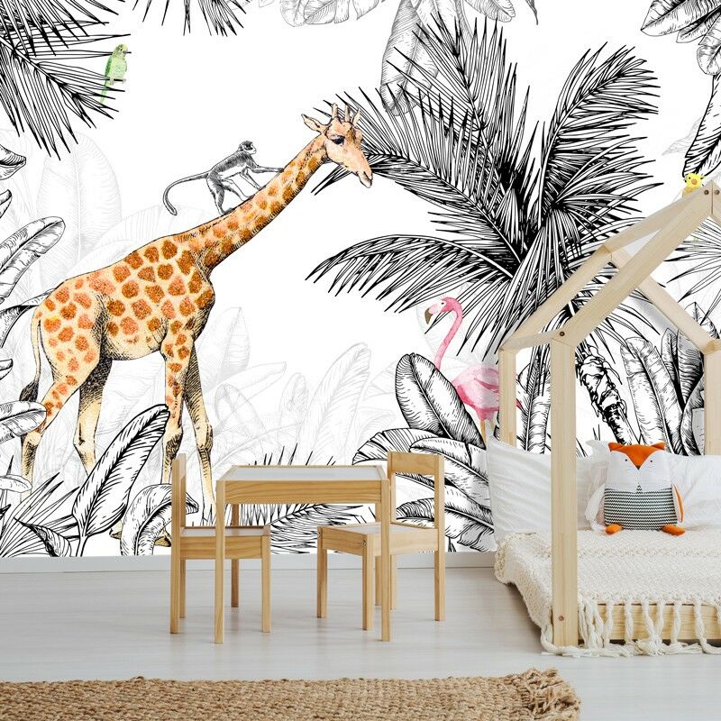 99déco - Papier Peint Panoramique Animaux Multicolore - 99DECO - L336xH270cm