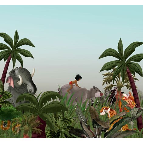 papier peint panoramique Le Livre de la jungle vert  - Disney