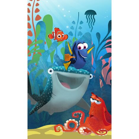 papier peint panoramique Le Monde de Dory bleu et orange  - Disney