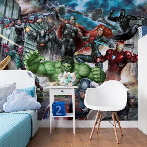 Papier peint panoramique Marvel Super Héros 280 x 300cm Multicolore - Multicolore