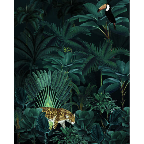 Papier peint panoramique méditerranéen Nuit de Jungle