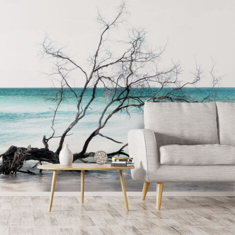 Papier peint panoramique mer bleue turquoise papier peint