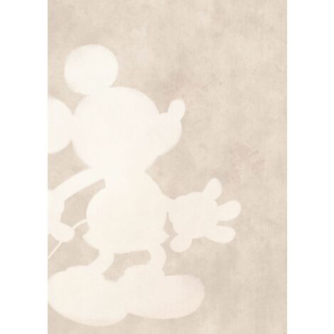 papier peint panoramique Mickey Mouse beige  - Disney