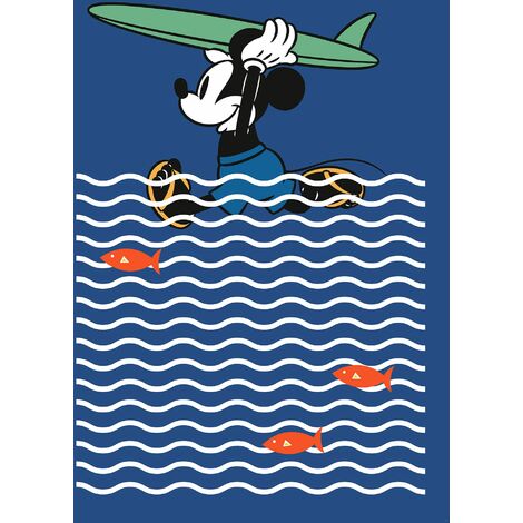 papier peint panoramique Mickey Mouse bleu  - Disney