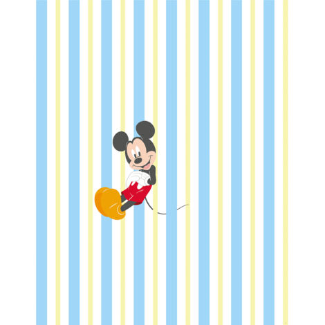 papier peint panoramique Mickey Mouse bleu, jaune et rouge  - Disney