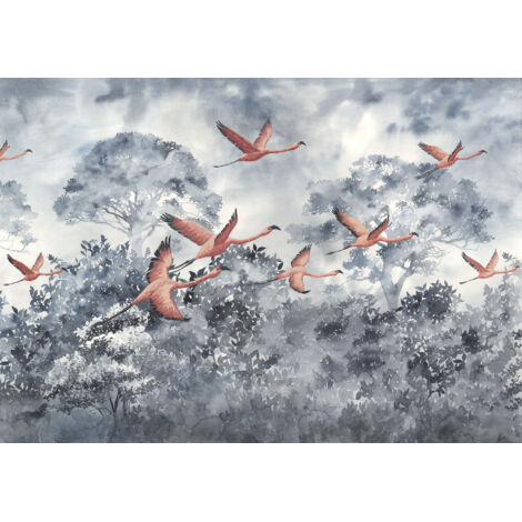 Papier peint panoramique modern Flamants dans le Ciel