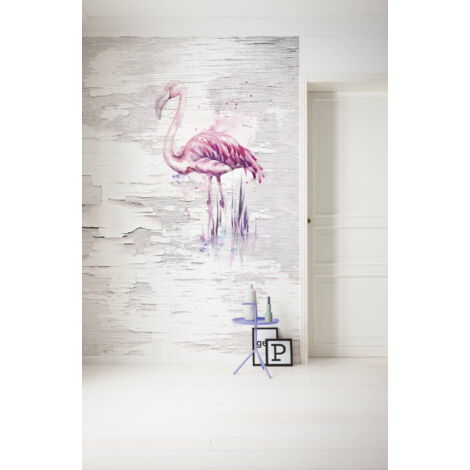 Papier peint panoramique modern,vintage & retro Flamant Rose