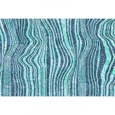 Papier peint panoramique motif floral Tapisserie panoramique bleue originale pour chambre Papiers peints panoramique rayé pour salon