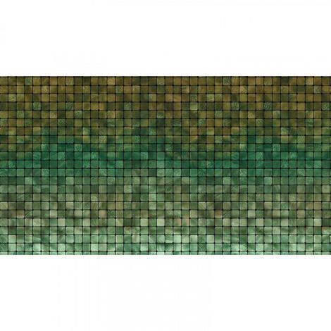 Papier peint panoramique motif mosaïque Tapisserie panoramique moderne pour salon Papiers peints panoramique verte pour bureau
