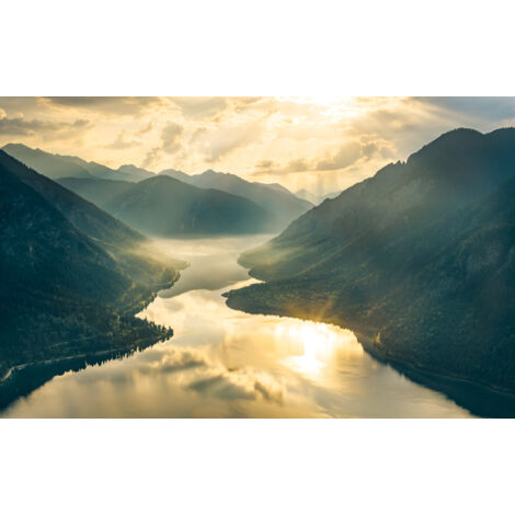 Papier peint panoramique naturel Montagnes d’Or